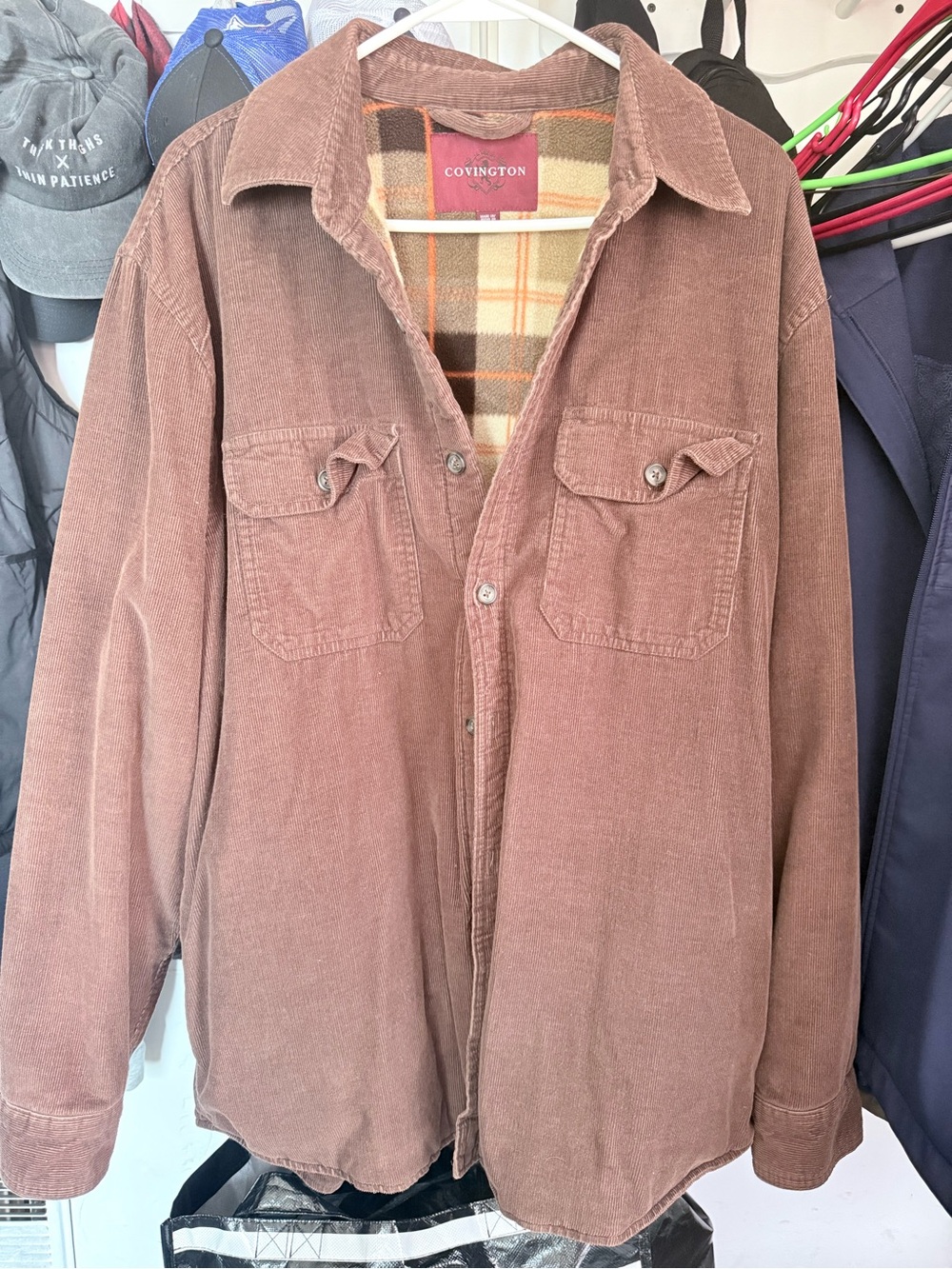 Covington Men's Rust Brown Corduroy Shirt Jacket